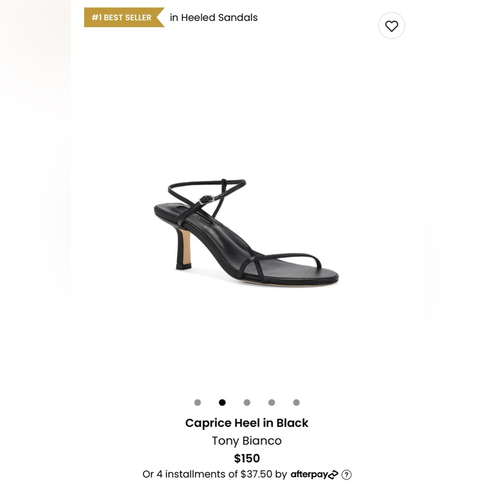 Tony Bianco Caprice Heel in Black retail $150